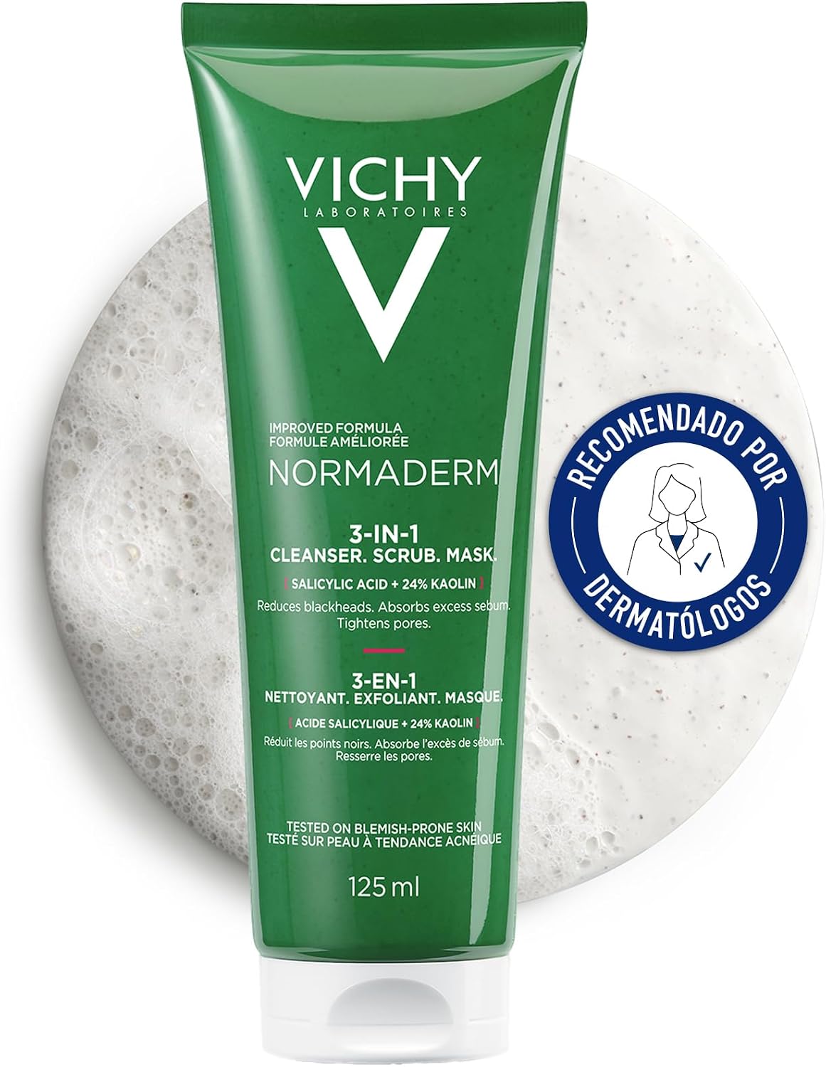 Máscara Esfoliante Facial Vichy Normaderm 3 em 1 Limpeza Intensiva