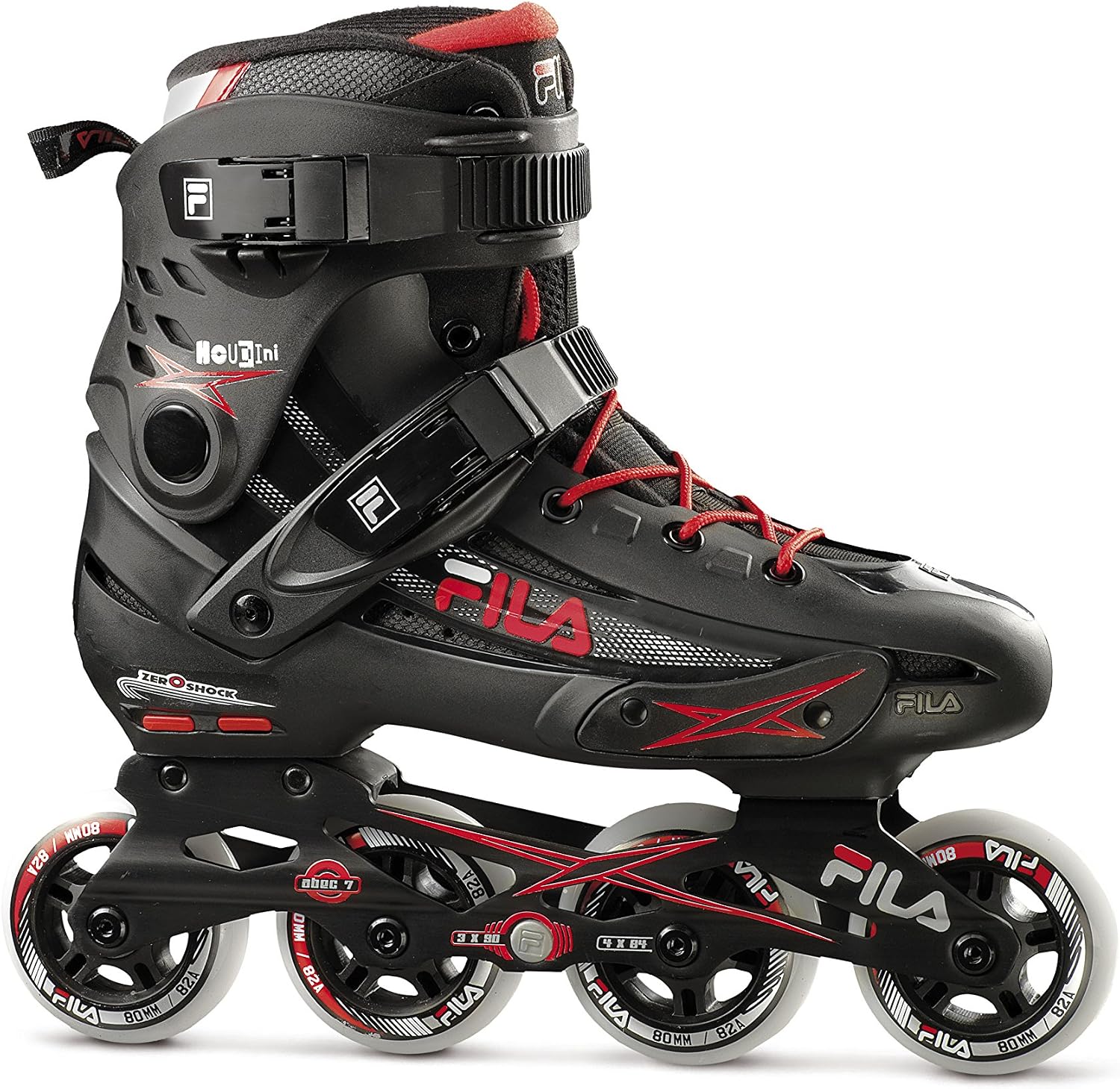 Fila Houdini Black/Red Urban Inline Skates 80mm/84mm ABEC-7