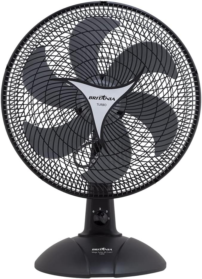 Ventilador de Mesa Britânia Mega Turbo 40 Six 40cm 6 Pás Preto