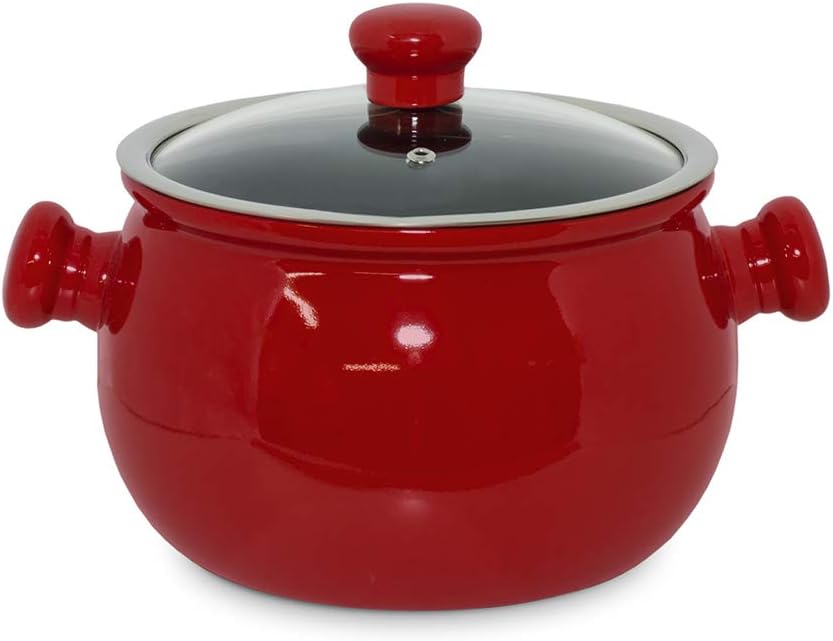 Caçarola Ceraflame Premiere Pomodoro 100% Cerâmica com Tampa de Vidro 20 cm 2,5 L