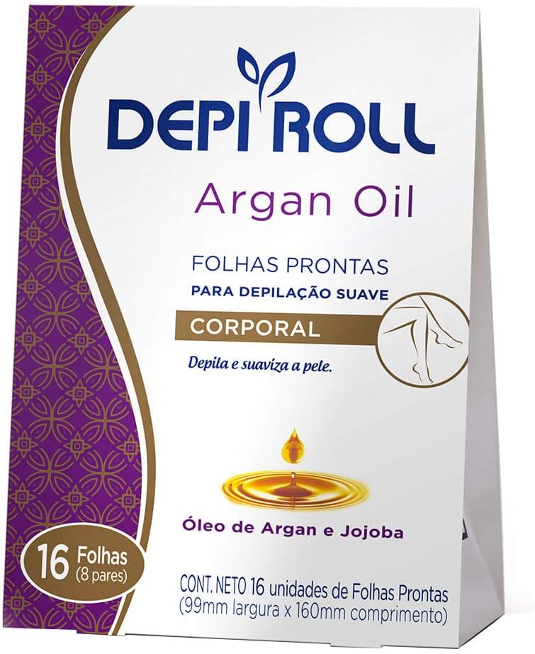 Folhas Prontas para Depilação Corporal DepiRoll Óleo de Argan 16
