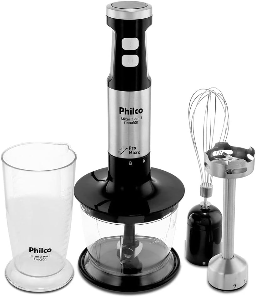 Mixer Philco PMX600 Inox 600W Preto com Copo 600ml