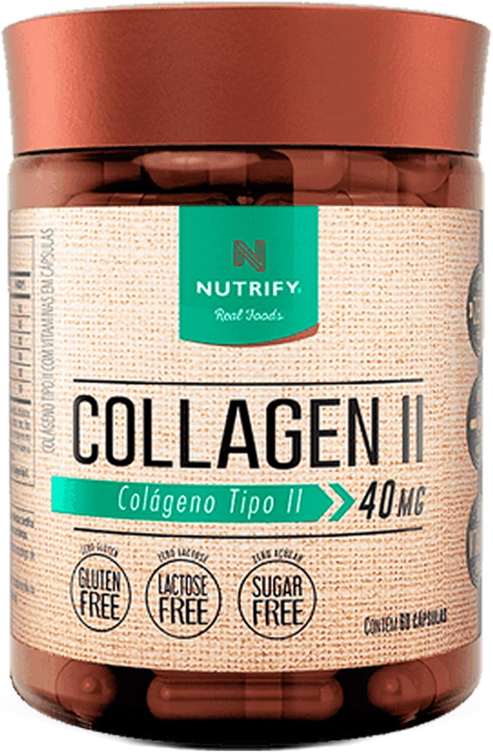 Collagen Tipo II UC-II + Vitaminas C, D3, E e B1 Nutrify 60 Cápsulas