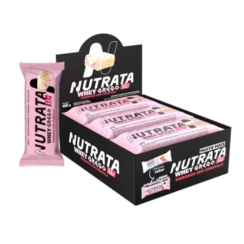Nutrata Whey Grego Bar Zero Adição de Açúcar - Sabor Morango