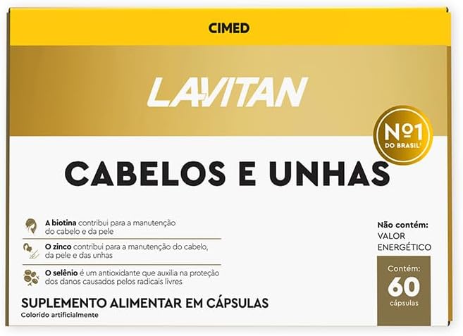Suplemento Vitamínico Lavitan Cabelos e Unhas Cimed 60 Cápsulas