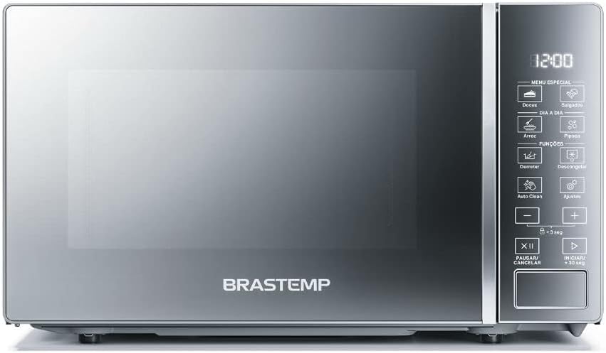 Micro-ondas Brastemp 20 Litros cor Inox Espelhado com Funções Pré-preparo - BMS20AR