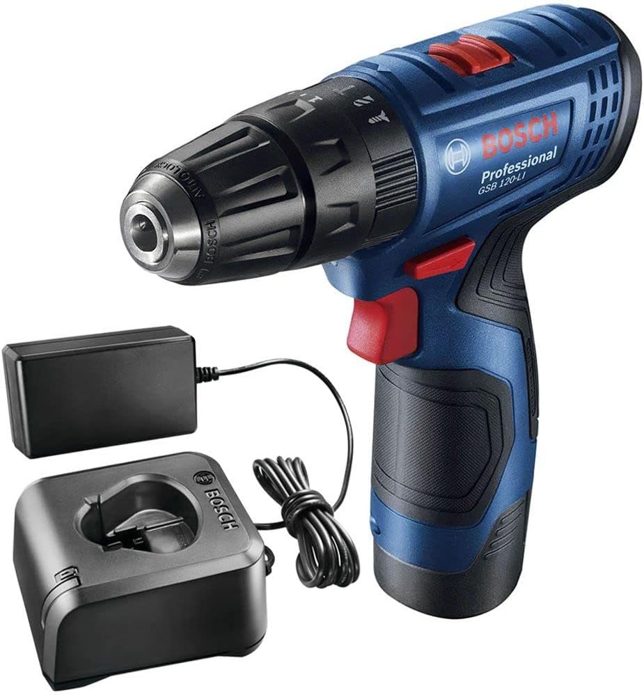 Furadeira e Parafusadeira de Impacto a Bateria 12V Bosch GSB 120-LI com 1 Bateria 2,0Ah e Carregador Bivolt
