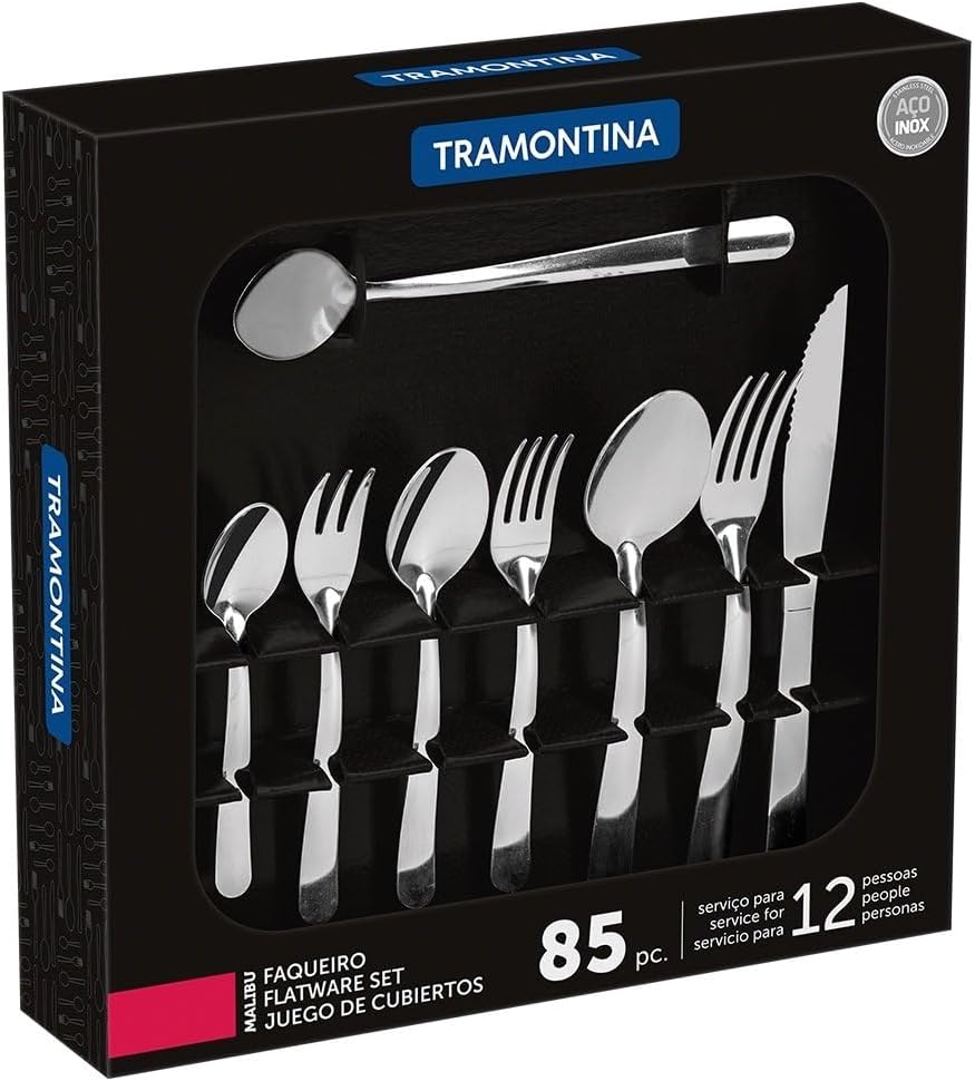 Faqueiro Tramontina Malibu em Aço Inox com Facas para Churrasco 90