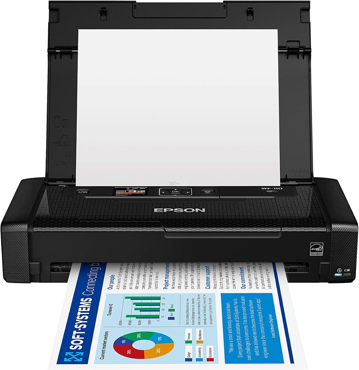Epson Workforce WF-110 Impressora móvel sem fio, branca pequena