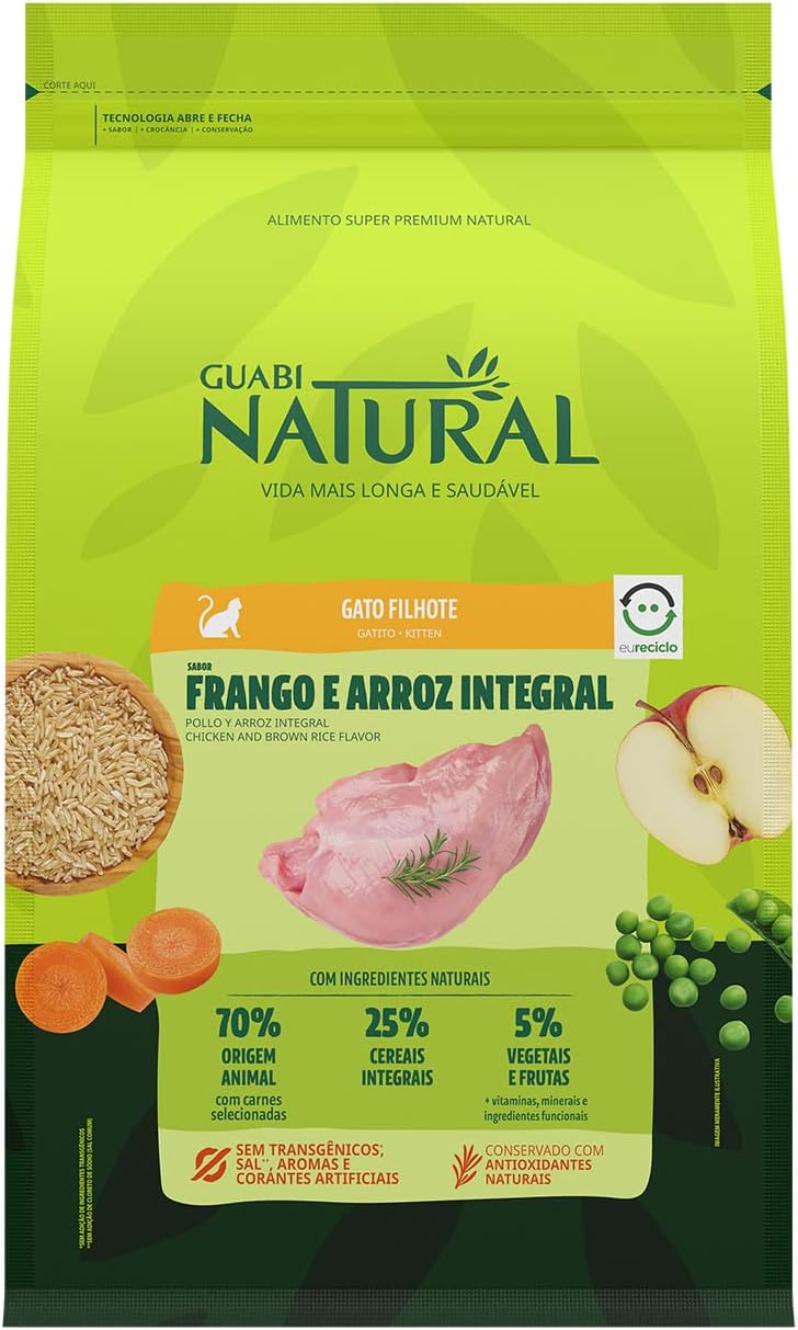 GUABI NATURAL GATO FILHOTE FRANGO E ARROZ 1,5kg — guia de compra