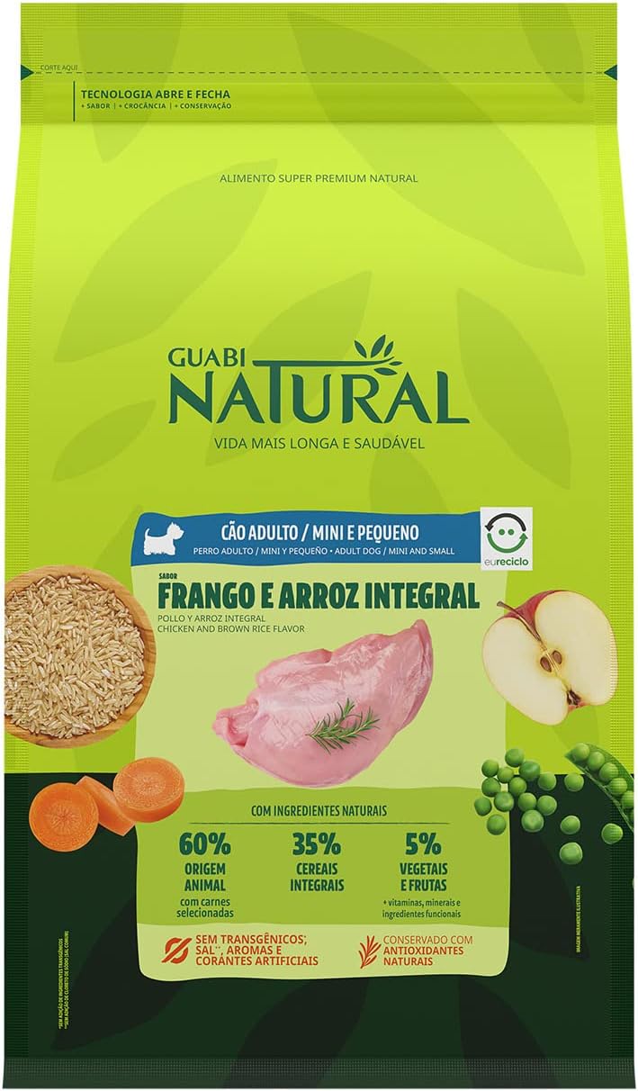 Guabi Natural Ração Cães Adultos Raças Mini E Pequenas Frango