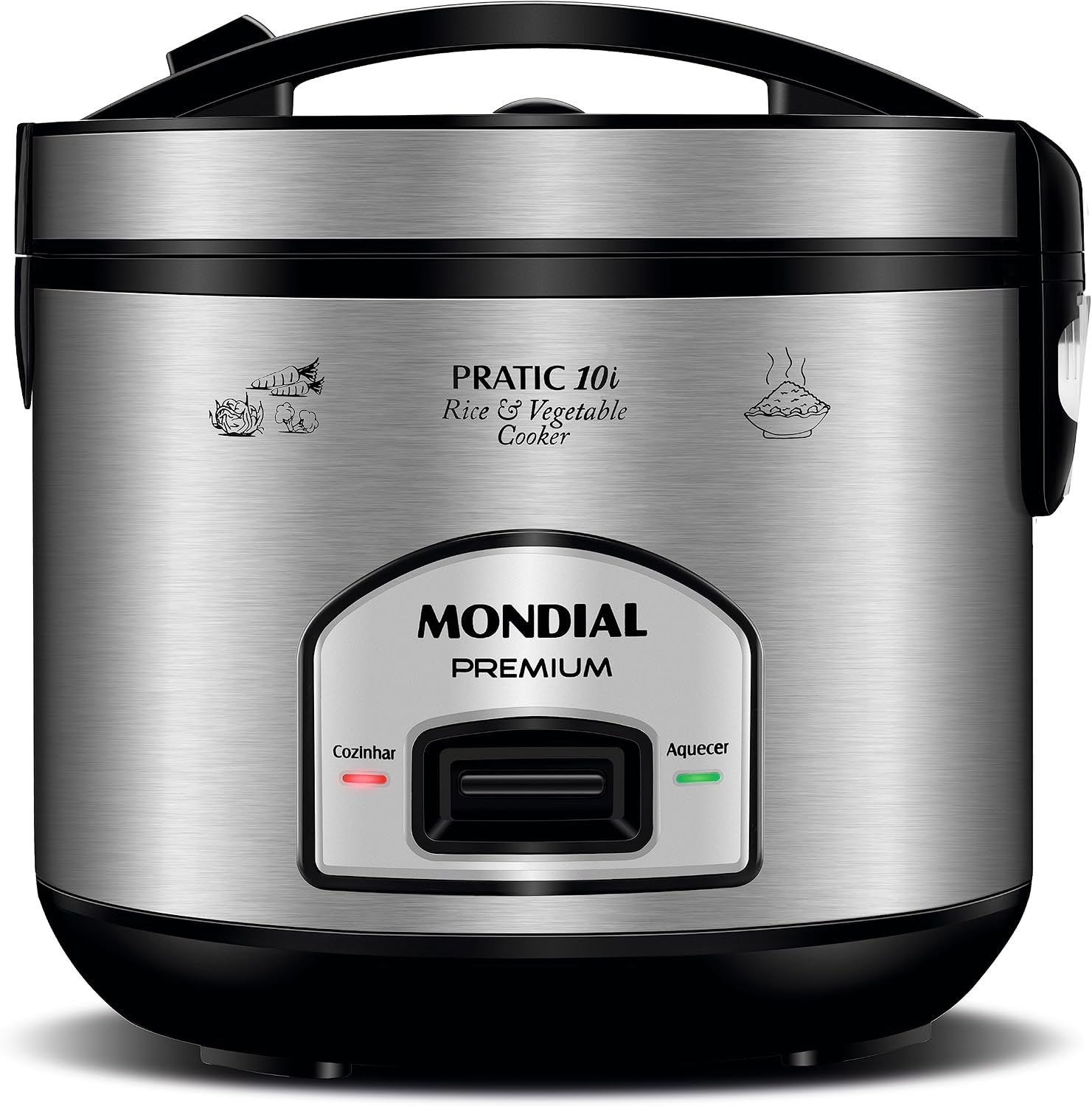 Panela Elétrica de Arroz Mondial Pratic Rice 10 Premium Preto/Inox
