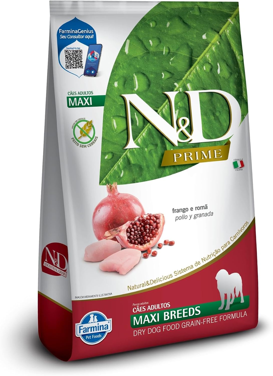 N&D PRIME Ração Farmina N&D Prime Frango E Romã Cães Adultos Raças