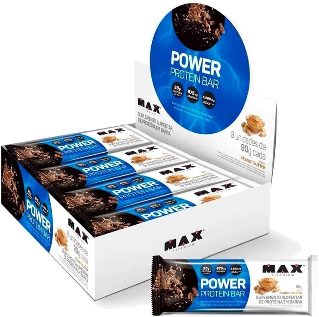 Barra de Proteína Max Titanium Power Protein Bar Sabor Peanut Butter (90g)