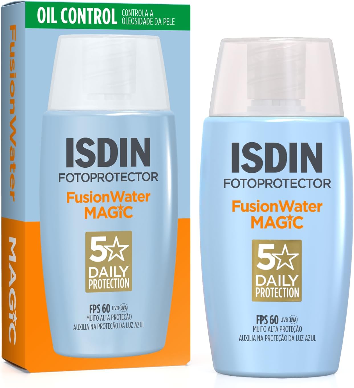 ISDIN Fotoprotector Fusion Water 5 Oil Control FPS 50 Sem Cor