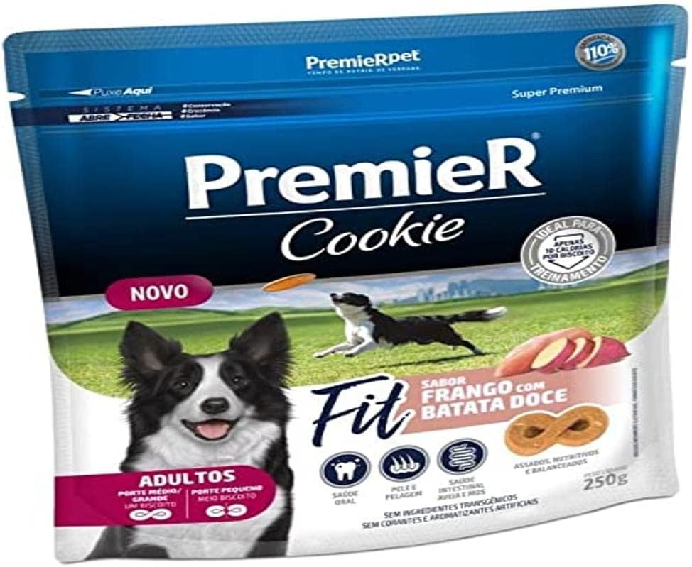 Petisco Premier Cookie Fit para Cães Adultos Sabor Frango e Batata