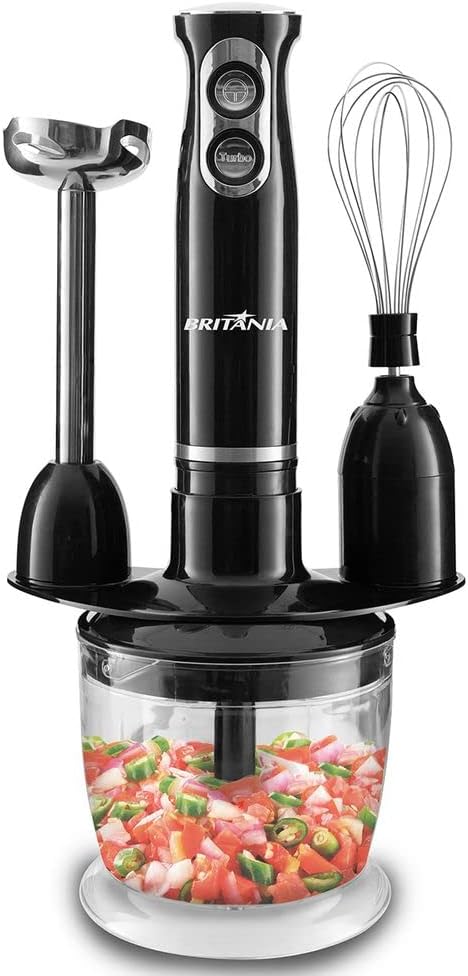 Mixer Britânia BMX400P 3 em 1 400W Preto com Lâminas em Inox