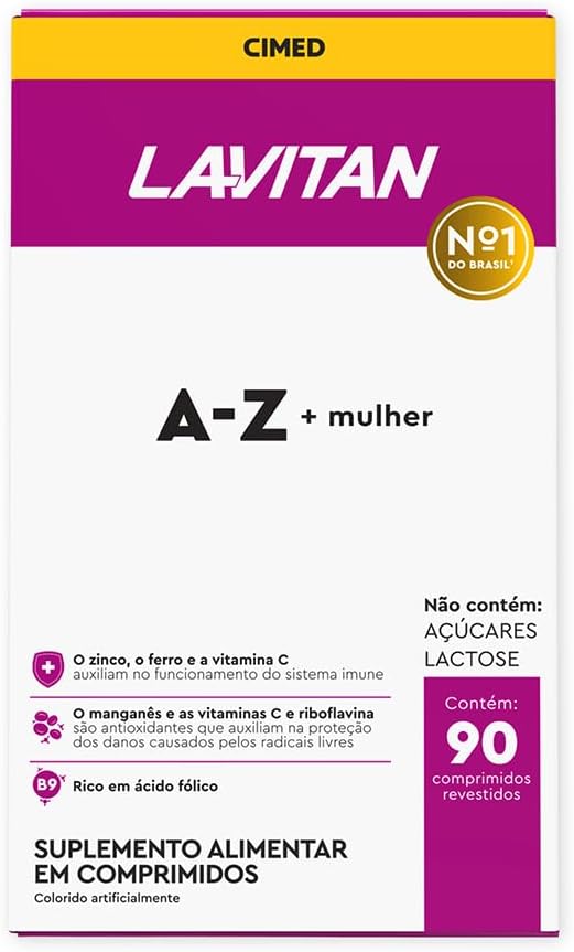 Multivitamínico Lavitan AZ Para Mulher (90 Comprimidos)