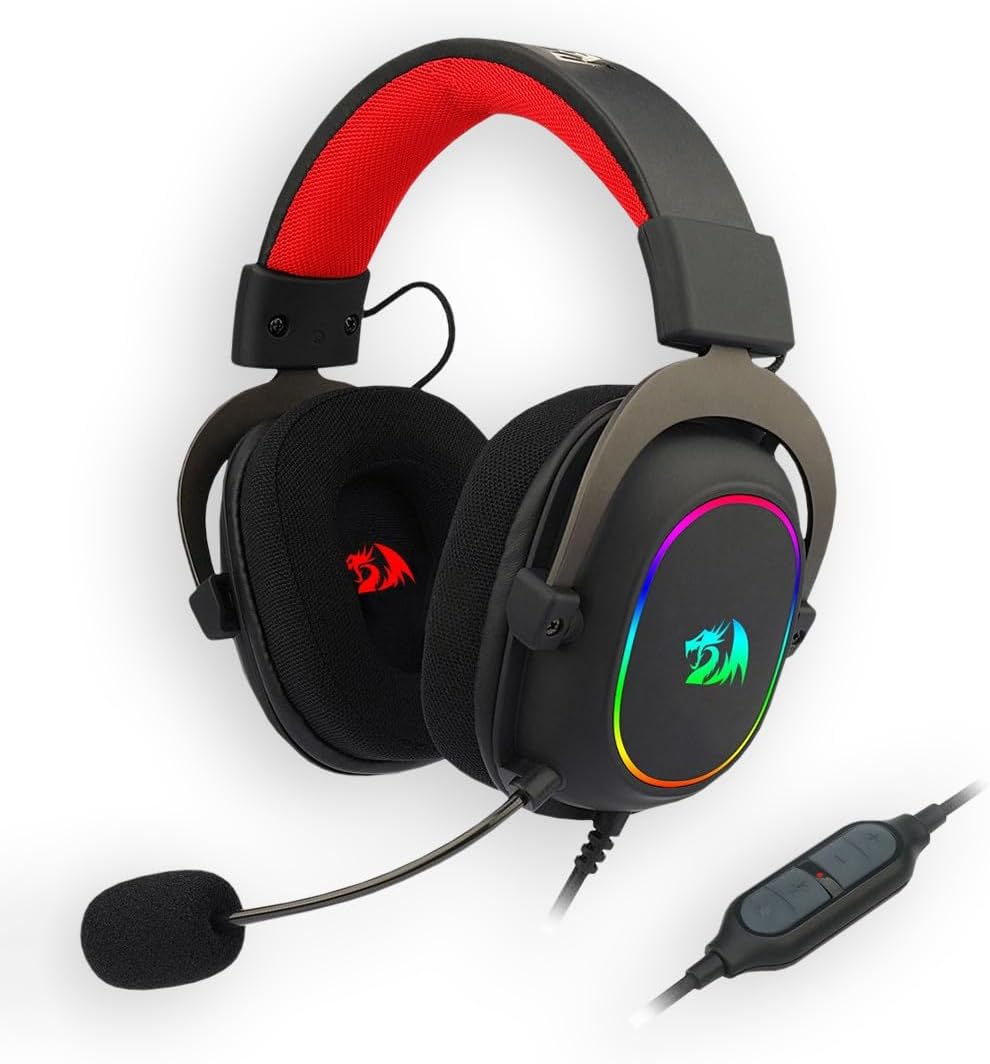 Headset Gamer Redragon Zeus X RGB USB 7.1 Surround Sound Virtual