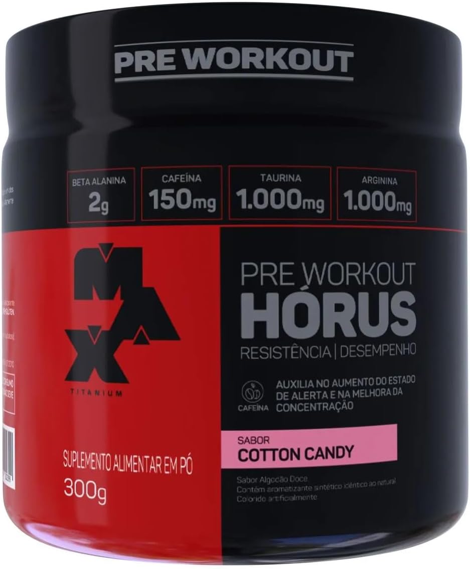 Pré-Treino Hórus 300g Sabor Algodão Doce - Max Titanium