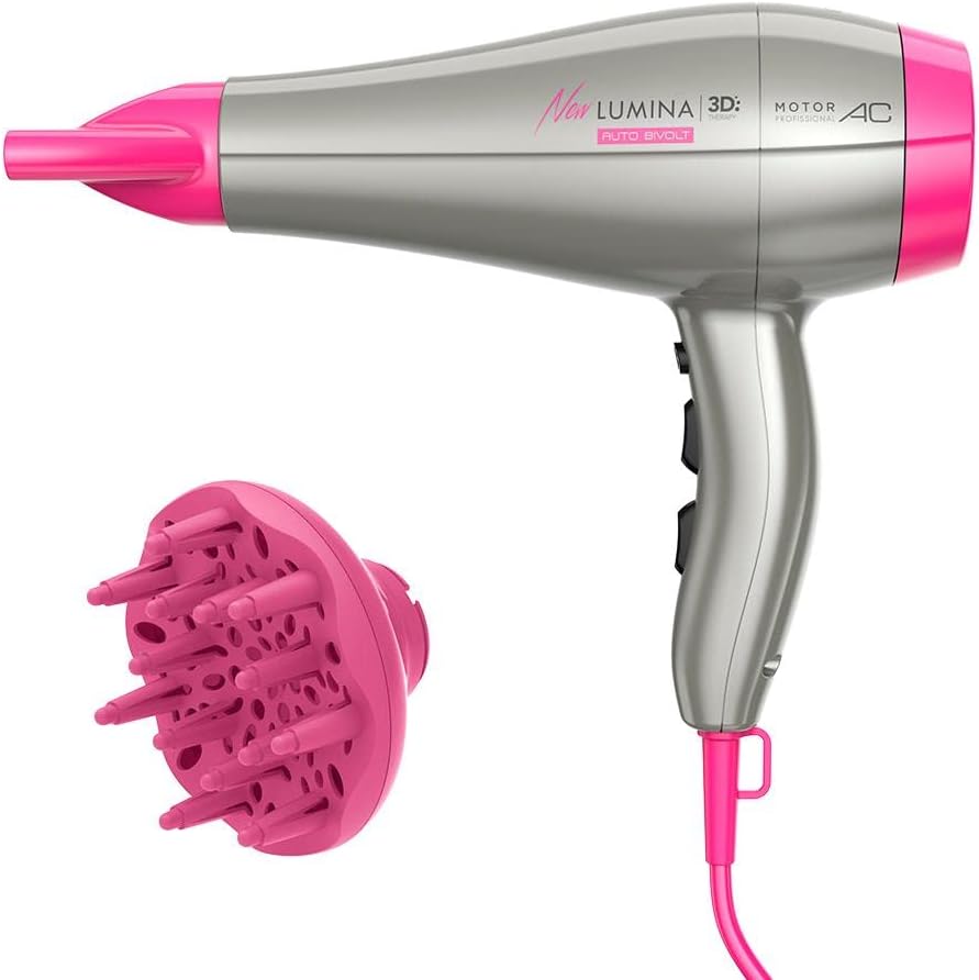 Secador de Cabelo GAMA Italy New Lumina 3D Bivolt com Difusor