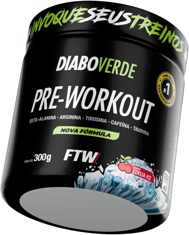 Pré-Treino Diabo Verde 300g Sabor Cereja Ice - FTW
