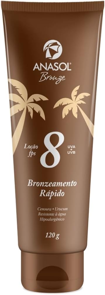 Creme Bronzeador Anasol FPS 8 com Óleo de Cenoura e Urucum 125g