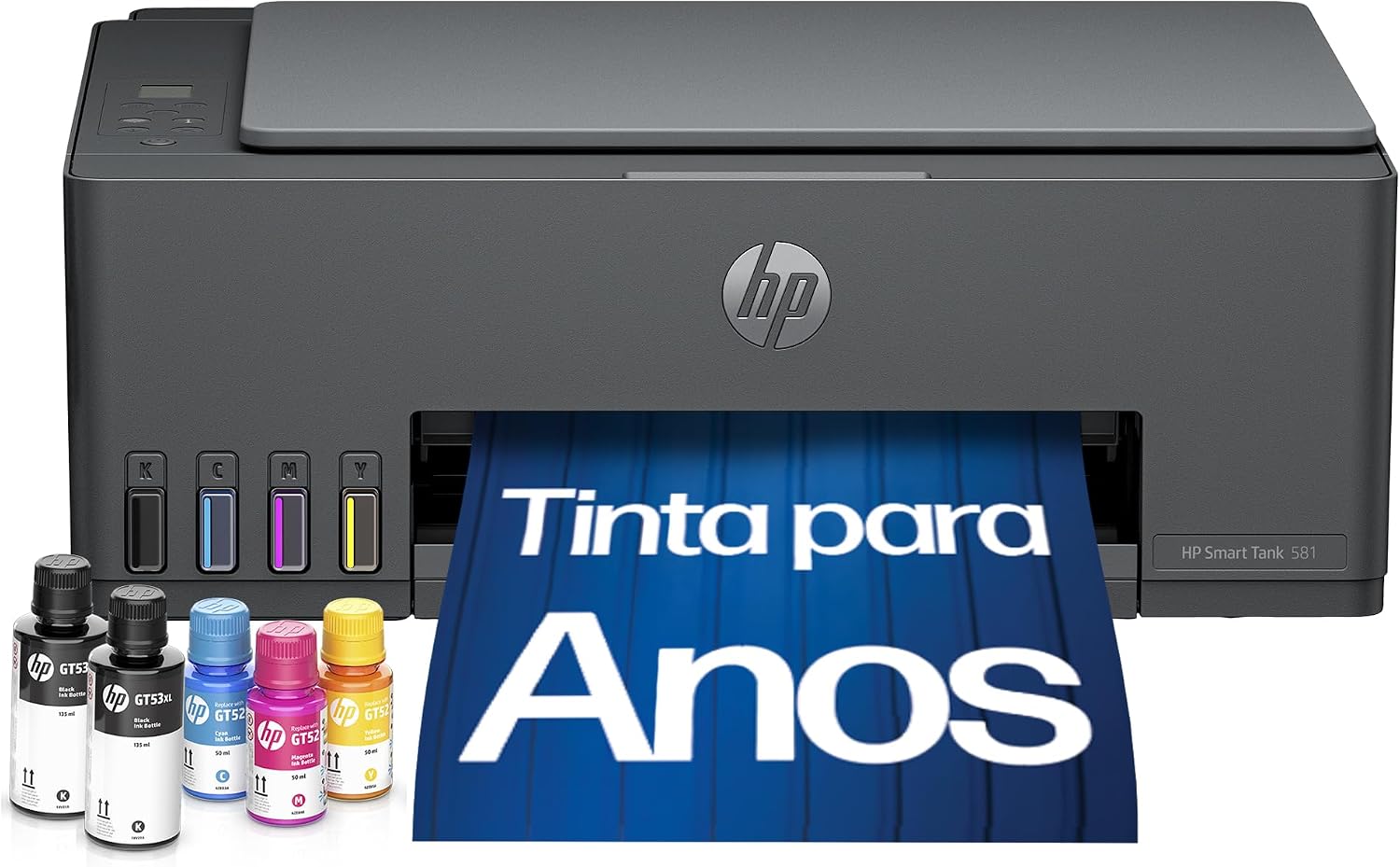 Impressora Multifuncional HP Smart Tank 581 Tanque de Tinta Colorida