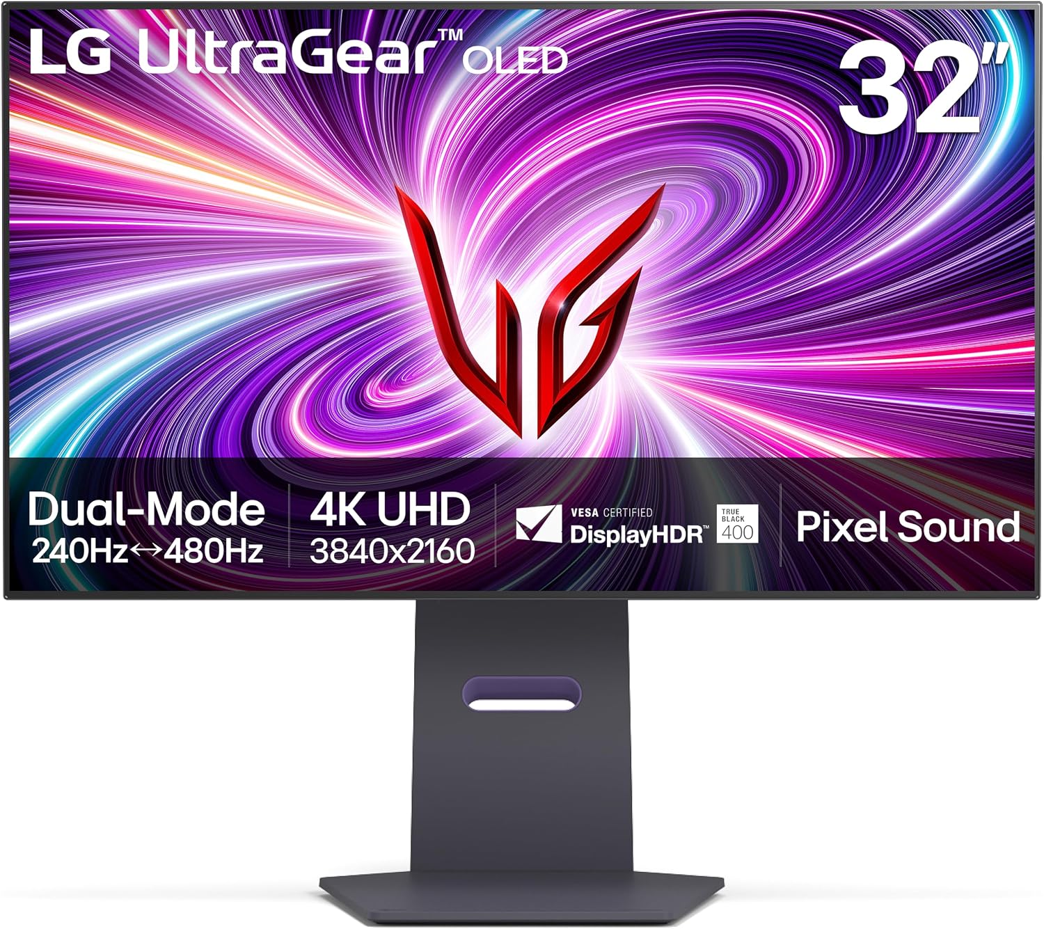 LG EJOOY 32GS95UE Monitor de jogos OLED UHD 240Hz 0,03 m, DisplayHDR True Black 400 AMD FreeSync Premium Pro NVIDIA G-Sync HDMI 2,1 DisplayPort Tilt/Height/Swivel Swivel Sync Tand Black
