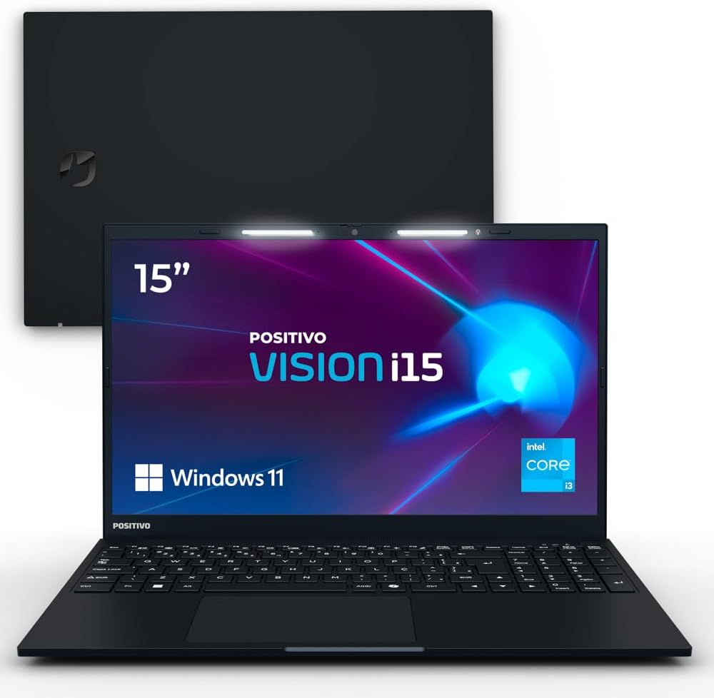 Notebook Positivo Vision i15 Lumina Bar i3-N300, 8GB 256GB SSD, Tela