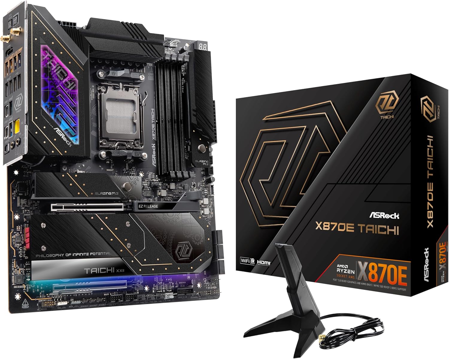 ASRock AMD X870E Taichi Ryzen Socket AM5 X870 Dual Channel DDR5