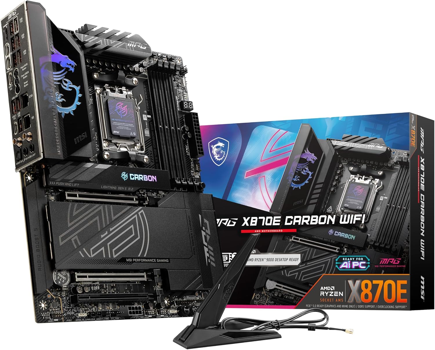 MSI Placa-mãe para jogos MPG X870E Carbon WiFi (processadores AMD