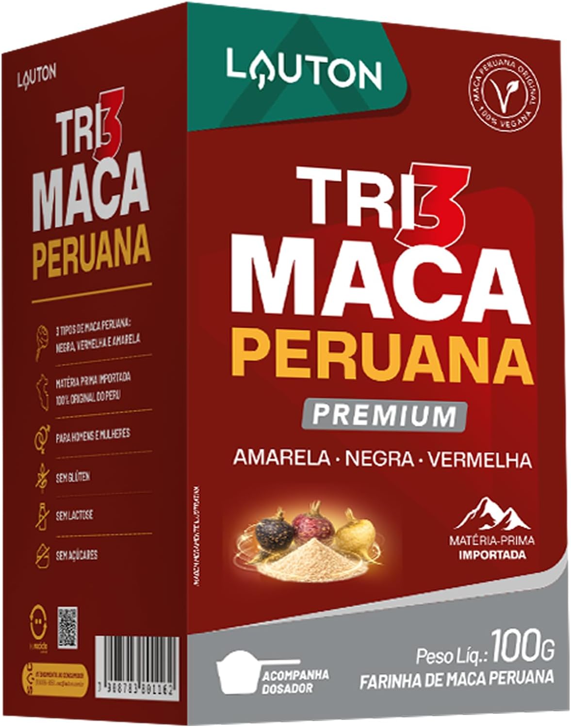 Maca Peruana Negra Lauton Nutrition Premium 1000mg 120 Cápsulas