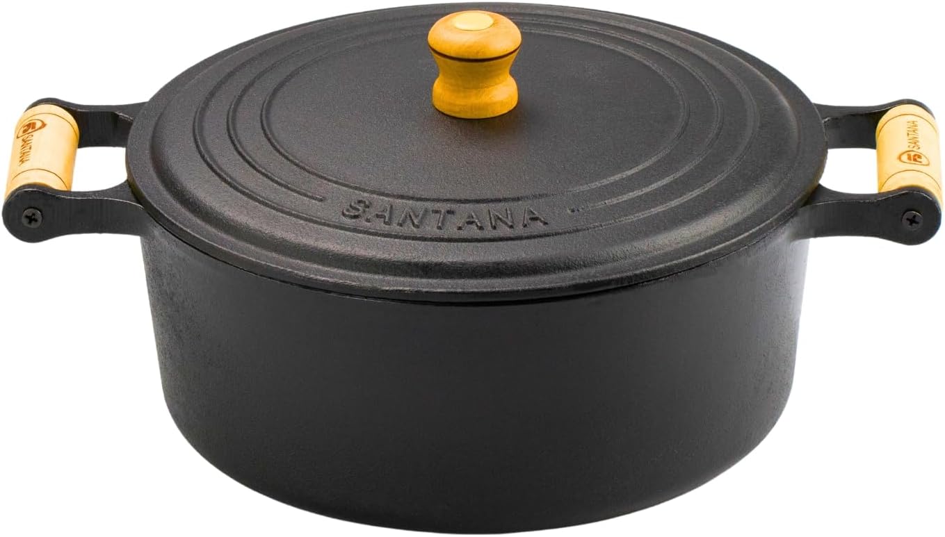 Caçarola de Ferro Fundido Panela Mineira com Tampa de Ferro 24 cm 4,0 L