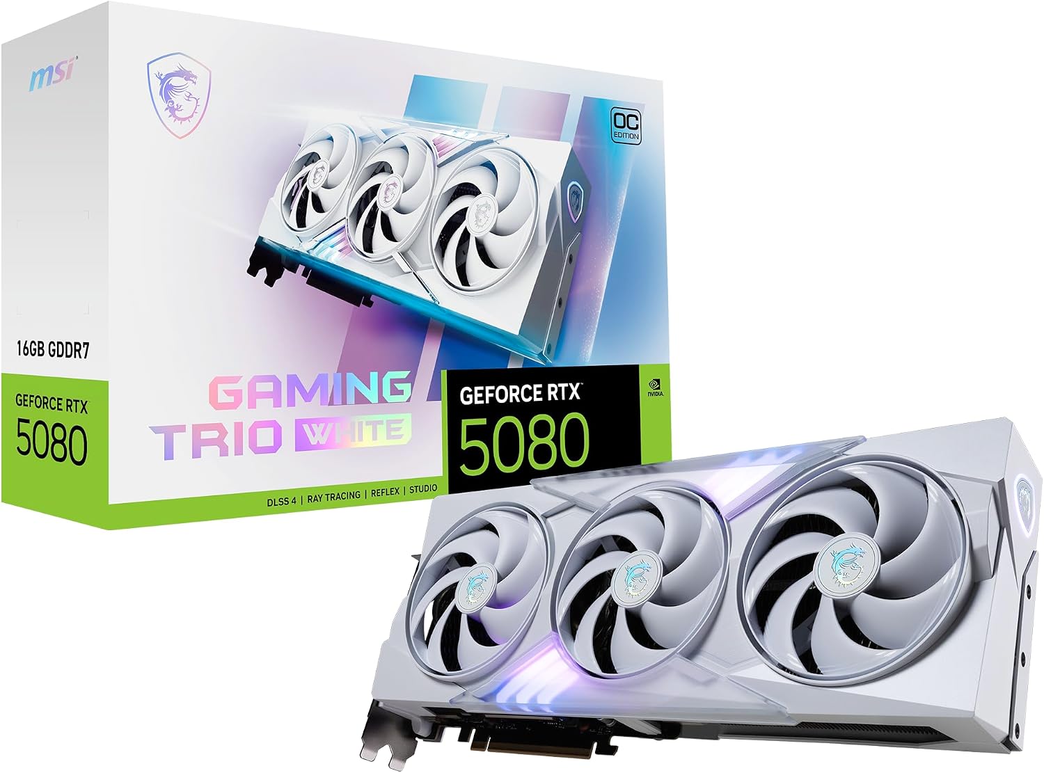 MSI Placa gráfica Gaming RTX 5080 16G Gaming Trio OC branca (16GB