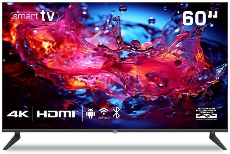Smart TV HQ 60" 4K tela sem bordas design Slim HQS60NKHM